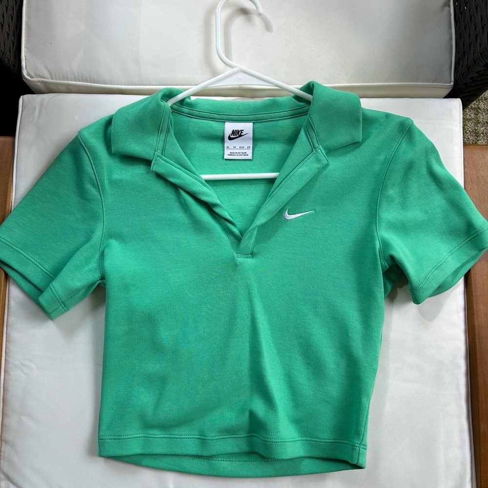 Women’s Green Polo Nike Crop Top Xs